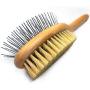 Paws Pamper Boar Bristle & Pin Brush for Dogs and Cats - Beechwood Handle