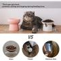 Raised Cat Food and Water Bowl Set,15 Ounces Pink Elevated Cat Feeder Bowl & White Tilted Elevated Cat Bowl,Ceramic Pet Bowls with Stand,Protect Pets Spine,Backflow Prevention,2 Pack