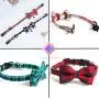 Nefelibata pet cat Collar with Bells Cute British Style Bowknot Bell cat Bow tie Fashion Beautiful Comfortable (Orange-Grey Plaid)