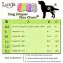 Luxja Reusable Female Dog Diapers with Extra Detachable Diaper Pads (Pack of 4), Washable Wraps for Female Dog (Gray + Green + Purple + Rose Red), M