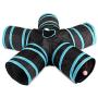 Pet Toys Cat Tunnels for Indoor Tube Cat 5 Way Peek Hole Toy Ball Cat Extensible Collapsible Cat Play Tent Interactive Toy Maze House Suitable for Animals Such as Puppy Rabbit Kitten (Blue & Black）