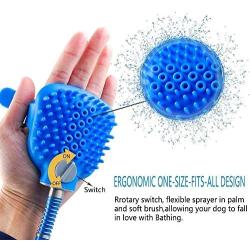 Dog Washing Shower Attachment | Pet Bathing Tool with 2 Hose Faucet Adapter, Adjustable Bath Glove, Clean, Massage&Remove Hair, Pets Shower Sprayer Bath Brush for Indoor & Outdoor Cat | Horse Grooming