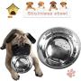 PetFun 2 in1 Pet Bowls Set Automatic Water Dispenser, No-Spill Dog Water Bowl & Dish Stainless Steel Durable & Detachable Feeder Bowl for Cats & Dogs