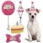 Dog Birthday Hat with Cake and Plush Squeaky Toys, Dog Birthday Party Supplies, Party Decorations for Boys, Puppy Chew Toys Gift for Dogs