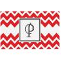 KESS InHouse Kess Original Monogram Chevron Red Letter P Feeding Mat for Pet Bowl, 18 by 13-Inch