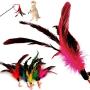 ocijf179 Cat Teaser Replacement Head Pet Cat Kitten Teaser Bell Feather Wand Funny Interactive Toy Replacement Head - Blue