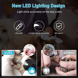 Dog Nail Grinder with LED Light,Cordless Cat Nail File Clipper with 2-Speed Noise-Free Rechargeable Pet Claw Grinder,Safe Quiet Painless Dog Nail Trimmer Dogs Cats-Low Power Consumption