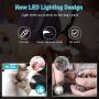 Dog Nail Grinder with LED Light,Cordless Cat Nail File Clipper with 2-Speed Noise-Free Rechargeable Pet Claw Grinder,Safe Quiet Painless Dog Nail Trimmer Dogs Cats-Low Power Consumption