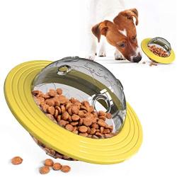 Pet Dog Treat Ball UFO Food Dispensing Chasing Chewing Toy Leaky Feeder