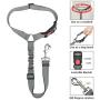 SlowTon Dog Seat Belt, 2 Pack Pet Car Seatbelt Headrest Restraint Adjustable Puppy Safety Seat Belt Reflective Elastic Bungee Connect Dog Harness in Vehicle Travel Daily Use