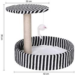 ITODA Cat Tree Tower Condo with Sisal Scratching Post, Climbing Playing Pet Stand House Bed Furniture Perch and Interactive Mouse Toy Grinding Claws Nest Supplies Removable Climber