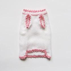 White Dog Sweater Pink Flowers Dog Clothes Apparel Puppy Clothing Doggy Outfit Different Sizes