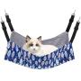 Rolybag cat Hammock Bed pet cage Hammock Comfortable Hanging Adjustable Soft Plush pet Hammock for cat/Puppy/Piggy/Kitten/Rabbit/Other Small Animals (Blue-Fish)