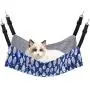 Rolybag cat Hammock Bed pet cage Hammock Comfortable Hanging Adjustable Soft Plush pet Hammock for cat/Puppy/Piggy/Kitten/Rabbit/Other Small Animals (Blue-Fish)
