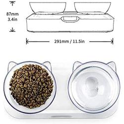 Tomato eggs Double Dog Cat Bowls with Raised Stand, Raised Cat Non-Spill Design, Multi-Purpose Bowl for Dogs Food and Water Feeder, 15° Tilted Pet Bowl Stress-Free Suit for Cats Small Dogs