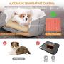 OMORC Pet Heating Pad, 12V Safe Cat Heating Pad with 3 Level Timer & Temperature Settings & 2 Replaceable Cover, Auto Power-off Built-in Thermostats and Anti-Bite Tube, 18'' x 18'' Mat for Dog Cat Pets