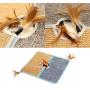 Houkiper Cat Scratching Pads Folded Sisal Carpet with Interesting Feather