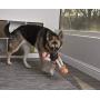 goDog Checkers Skinny Rooster With Chew Guard Technology Tough Plush Dog Toy,Brown, Large