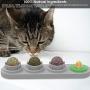 Camidy Catnip Ball Toy for Cat Licking,Natural Edible Catnip Snacks,Rotatable Licking Treats Stick-on Wall Toy for Cats Kitten