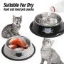 JOCHA cat Food Water Bowl Set for Food and Water Indoor Cats Stainless Steel Basic cat Small Dog pet Feeding Bowls Non-Slip Easy to Clean with Removable Rubber Base Cute Cats Painted (Black+Grey)