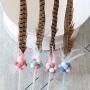 Pet Cat Toy Long Tail Feathers Stick Funny Rainbow Ball Feathers Playing Rod Toys Fairy Interactive Toy Stick Pet Cat Supplies