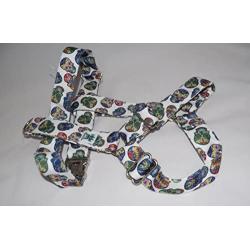PawsGlobe Seasonal Dog Harness with Nylon Webbing Underlay and All-Metal Hardware, Adjustable Neck and Chest for Every Size (Sugar Skull, Small (Neck 6''-14'',Chest 10''-20'') 3/4'' W)