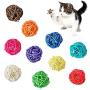 N/ hfjeigbeujfg Squeak Toys,Molar Chew Play Toy Dog Cats Puppy Pet Cats Kitten Bell Rattan Ball Cage Playing Interactive Bite Chew Sound Toy - Beige