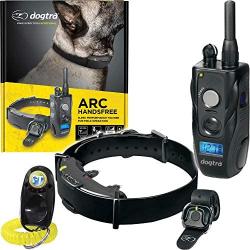 Dogtra ARC HANDSFREE Remote Training Dog Collar - 3/4 Mile Range, Hands free Remote Controller, Waterproof, Rechargeable, 127 Training Levels, Vibration - includes PetsTEK Dog Training Clicker