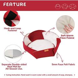 LumoLeaf Cat Bed Cave for All Indoor Cats, Cozy Handmade Felt Cat Cave Bed with Double Side Removable Pillow for All Season use, DIY Convertible to Hideout Cave or Sleeping Bed.