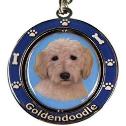 Goldendoodle Key Chain ''Spinning Pet Key Chains''Double Sided Spinning Center With Goldendoodles Face Made Of Heavy Quality Metal Unique Stylish Goldendoodle Gifts