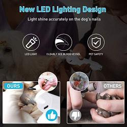 Dog Nail Grinder with LED Light,Cordless Cat Nail File Clipper with 2-Speed Noise-Free Rechargeable Pet Claw Grinder,Safe Quiet Painless Dog Nail Trimmer Dogs Cats-Low Power Consumption