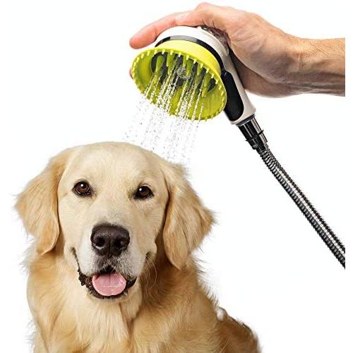 Wondurdog Quality Dog Wash Kit for Shower with Splash Guard Handle and Rubber Grooming Teeth. Indoor and Indoor/Outdoor Versions Available. Wash Your Pet. Don’t Get Wet!