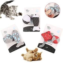 ocijf179 Cats Toy 6Pcs Plush Mouse Fish Ball Funny Pet Cats Teaser Interactive Mint Catnip Toy - Grey+Black White+Red