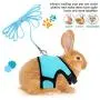 SATINIOR 2 Pieces Bunny Rabbit Harness with Leash Cute Adjustable Buckle Breathable Mesh Vest for Kitten Puppy Small Pets Walking