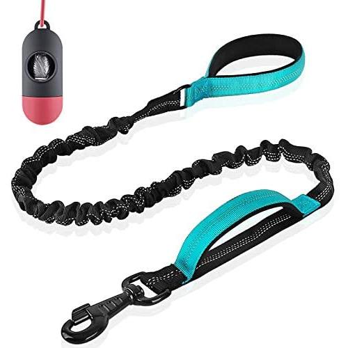 Short Dog Leash with Padded Handle, Bungee Dog Leash Shock Absorbing, Nylon Reflective Pet Leashes for Walking, Dog Lead for Medium & Large Dogs