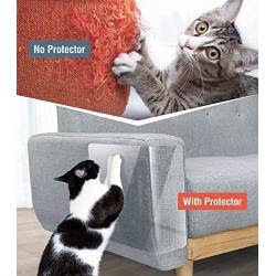 Lewondr Couch Furniture Protector, Cat Scratch Pads, Clear Anti-Scratch Self-Adhesive Pads with 50 Pins, Cat Scratching Deterrent Sheet Tape