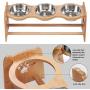 X-ZONE PET Raised Pet Bowls for Cats and Dogs, Adjustable Bamboo Elevated Dog Cat Food and Water Bowls Stand Feeder with 2 Stainless Steel Bowls and Anti Slip Feet