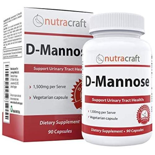 100% Pure D-Mannose Supplement - Combat Urinary Tract Infections & Support Bladder Health - 1500mg Per Serve - No Preservatives or Gluten - Made in The USA - 90 Vegetarian Capsules