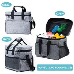 Breeze Touch Dog Travel Bag - Airline Approved Travel Set for Dogs Stores All Your Dog Accessories - Includes Travel Bag, 2X Food Storage Containers and 2X Collapsible Dog Bowls