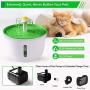 THMY Cat Water Fountain,Cat Fountain with Water Level Window,Cat Water Dispenser,Pet Water Fountain,3 Modes Pet Drinking Fountain for Dog and Cat with 2 Filters,Green
