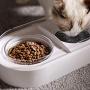 kimpets Pet Fountain Drinking Water pet Portable Water Fountain Double Bowl; Automatic Water and Food Bowls for Cats and Small Dog