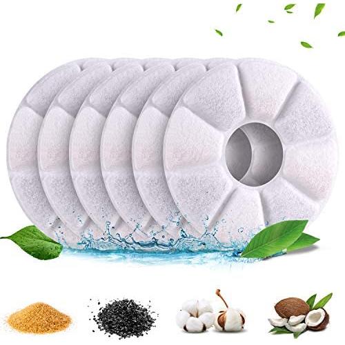 YUESUO Cat Fountain Filter Replacement, Water Filter for Cat Fountain, Cat Water Fountain Filter Replacement, Cat Water Fountain Filters for Help Cats and Dogs Stay Healthy (6 pcs)