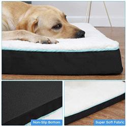 Orthopedic Dog Bed for Small, Medium, Large Dogs, Foam Pet Bed Mattress with Removable Washable Cover, Dogs and Cats Up to 50/75/100 lbs 2-Layer Pet Beds, (Grey/Black)