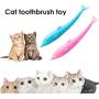 Cat Toothbrush Toy, Catnip Toys for Cats, Cat Toys with Catnip, Teeth Cleaning Toy for Cats, Silicone Fish Toys Pet Molar Stick Cat Teeth Cleaning Brush, Interactive Chew Toy for Pet Cat Kitten, 2 PCS