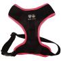 BESSIE AND BARNIE Air Comfort Harness for Pets, Black/Rainbow Blocks/Hot Pink