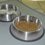 PetFusion Premium Brushed Anti-tip Dog & Cat Bowls (Set of 2 Bowls). Food Grade Stainless Steel. Bonded Silicone Ring for Traction.