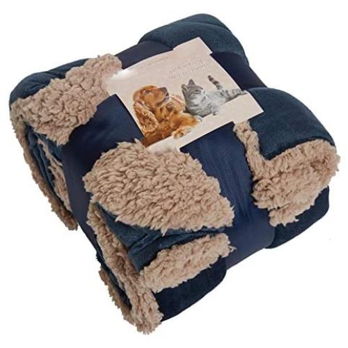 Brentfords Sherpa Pet Animal Blanket Puppy Dog Cat Kitten Kennel Mat Warm Throw