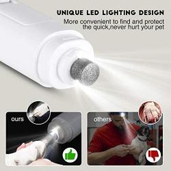 VILUX Dog Nail Grinder Clippers with LED Light - Upgraded 2-Speed Rechargeable Electric Dog Nail Trimmers Painless Paws Grooming,Smoothing,Pet Nail Grinder for Small Medium Large Dogs&Cats
