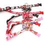 ocijf179 Pet Puppy Dog Adjustable Flower Print Bowknot Vest Chest Strap Walking Harness - Black M