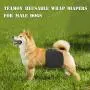 Teamoy 3pcs Reusable Wrap Diapers for Male Dogs, Washable Puppy Belly Band (XL, 25''-29'' Waist, Black+ Gray+ Blue)